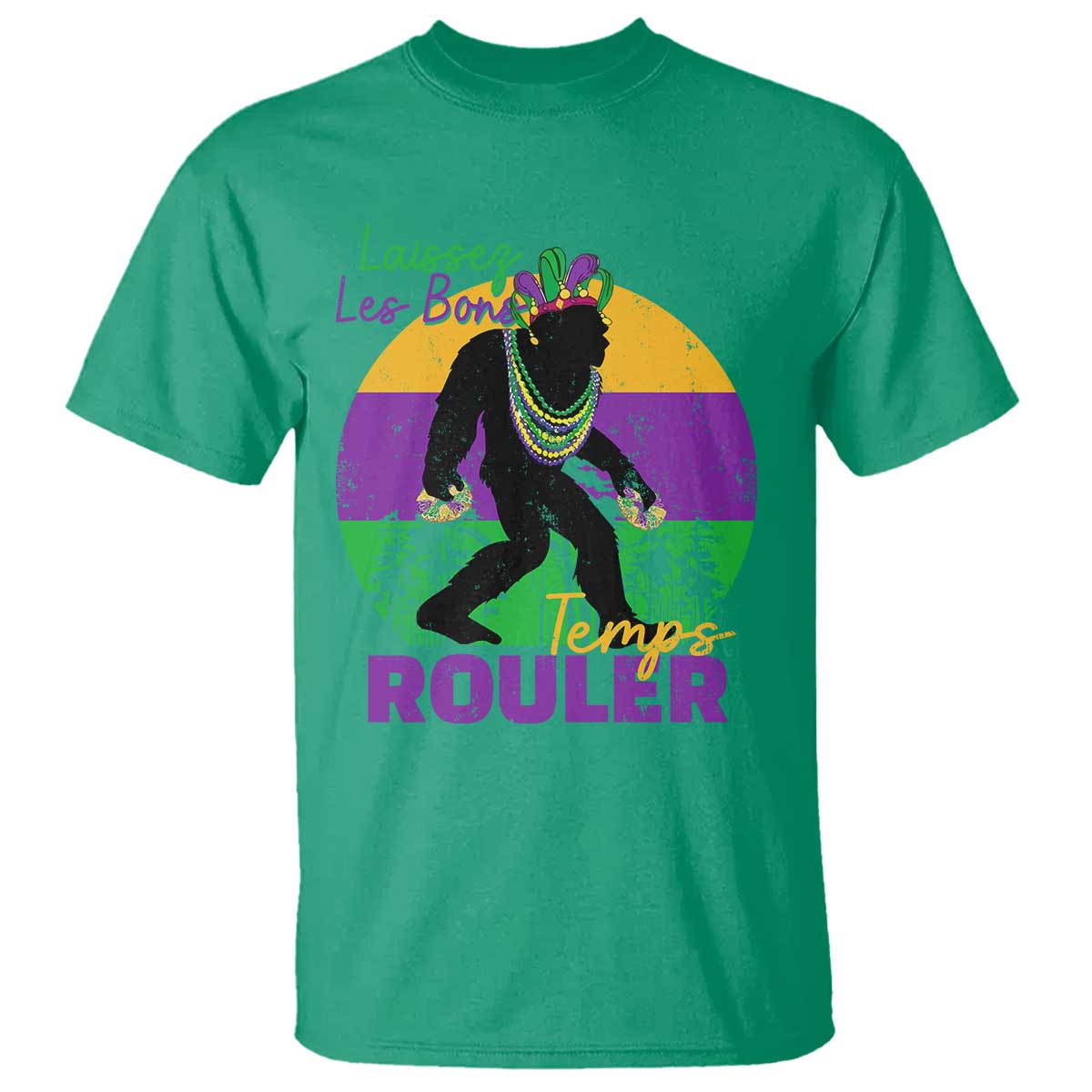 funny-bigfoot-mardi-gras-t-shirt-laissez-les-bons-temps-rouler-bald-cypress
