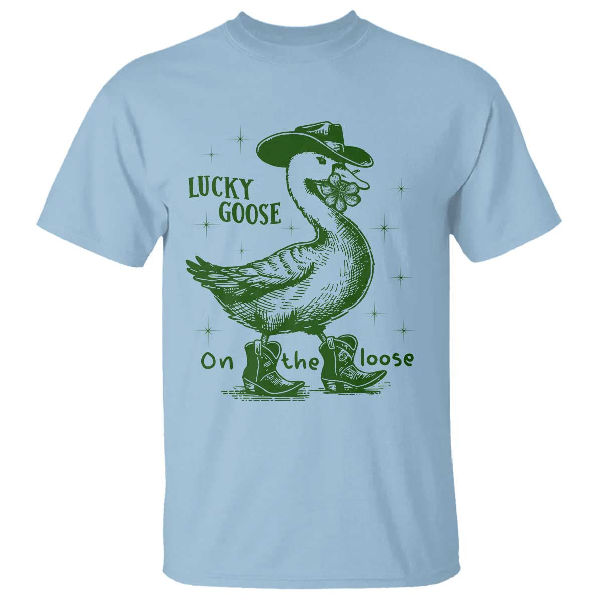 funny-st-patricks-day-lucky-goose-on-the-loose-t-shirt-cowboy-goose-shamrock