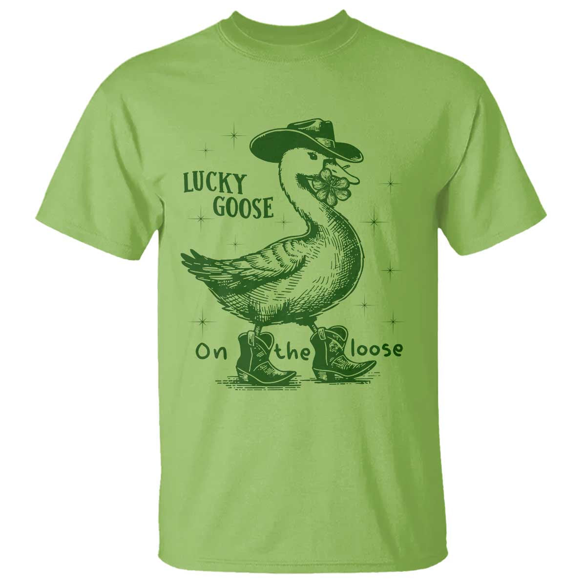 funny-st-patricks-day-lucky-goose-on-the-loose-t-shirt-cowboy-goose-shamrock