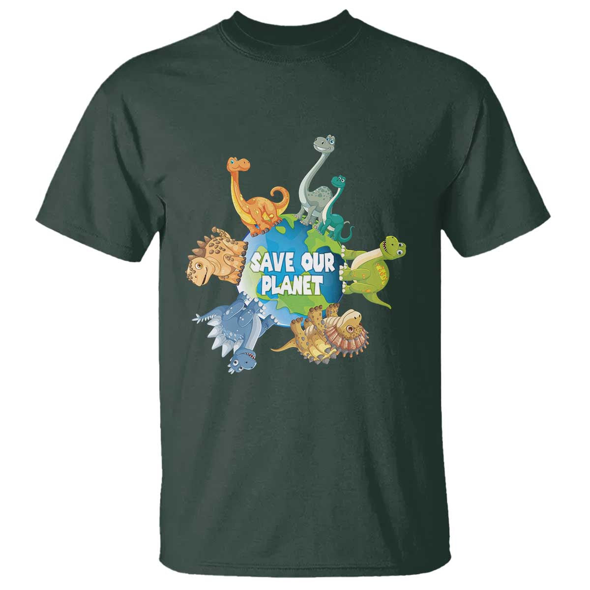 earth-day-save-our-planet-t-shirt-cute-dinosaurs-around-world
