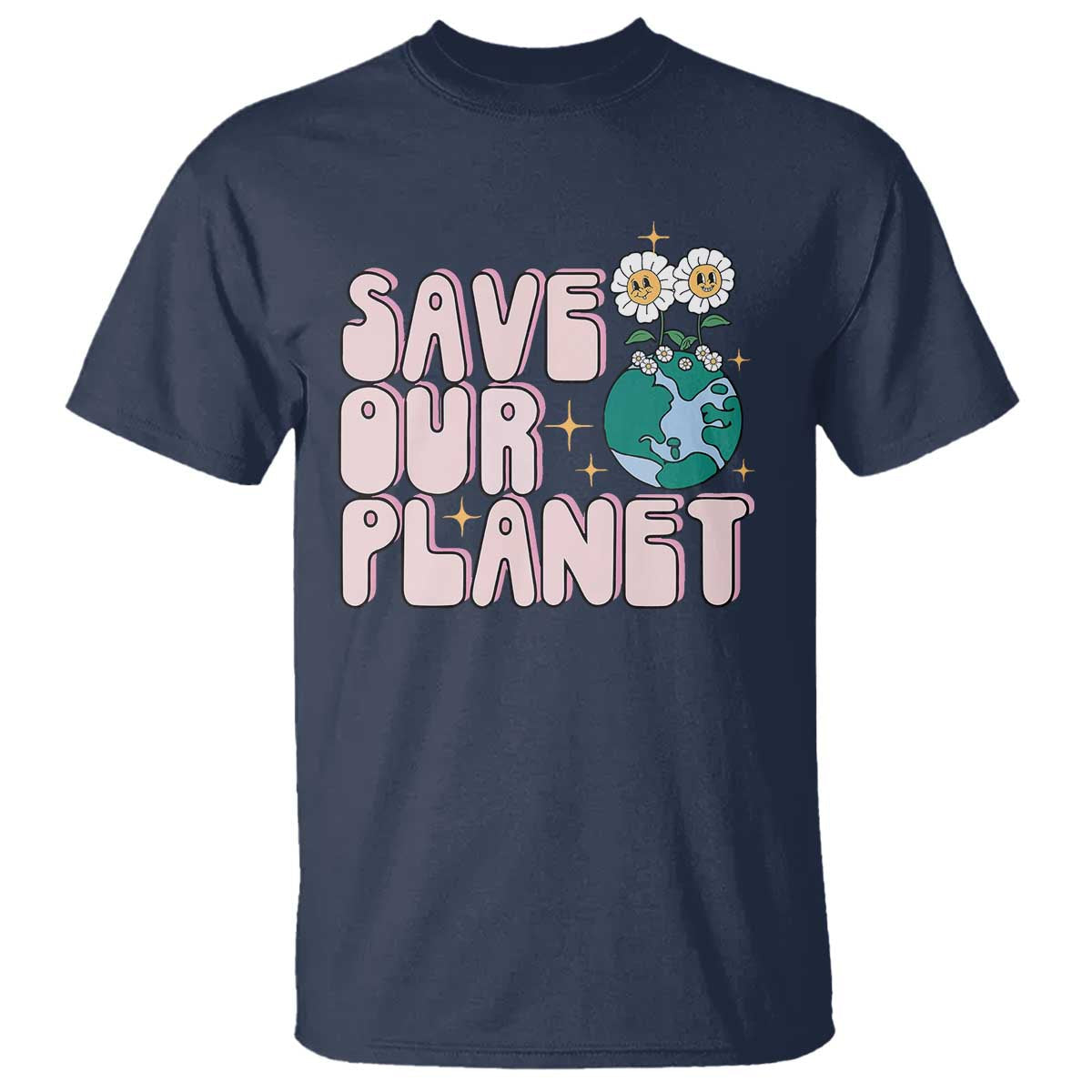 earth-day-save-our-planet-t-shirt-cute-retro-groove-flower