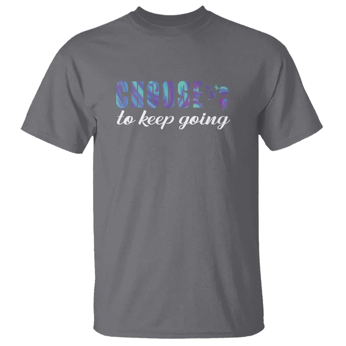 Suicide Prevention Support T Shirt Choose To Keep Going Semicolon Birds