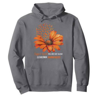 Leukemia Support Squad You Are Not Alone Hoodie Orange Sunflower Ribbon