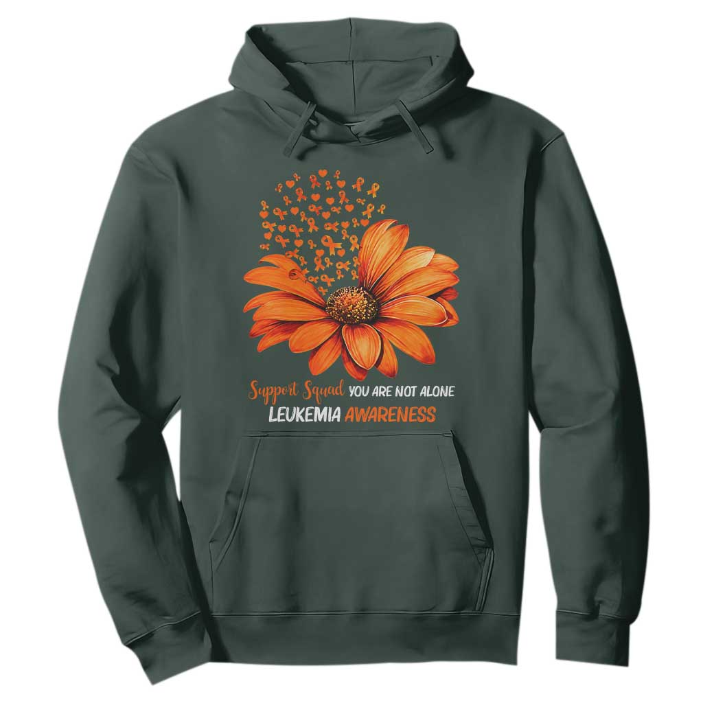 Leukemia Support Squad You Are Not Alone Hoodie Orange Sunflower Ribbon