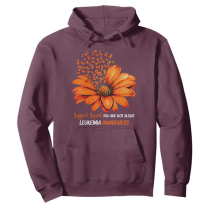 Leukemia Support Squad You Are Not Alone Hoodie Orange Sunflower Ribbon