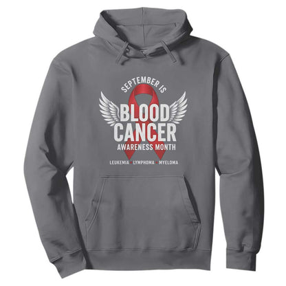 September Is Blood Cancer Support Month Hoodie Leukemia Lymphoma Myeloma Red Ribbon