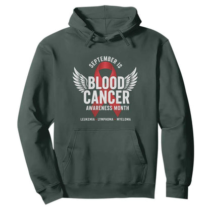 September Is Blood Cancer Support Month Hoodie Leukemia Lymphoma Myeloma Red Ribbon