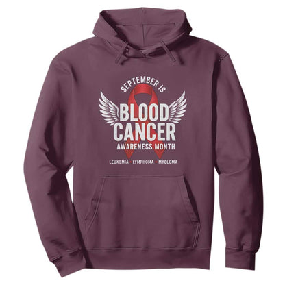 September Is Blood Cancer Support Month Hoodie Leukemia Lymphoma Myeloma Red Ribbon