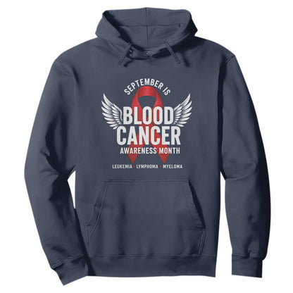 September Is Blood Cancer Support Month Hoodie Leukemia Lymphoma Myeloma Red Ribbon
