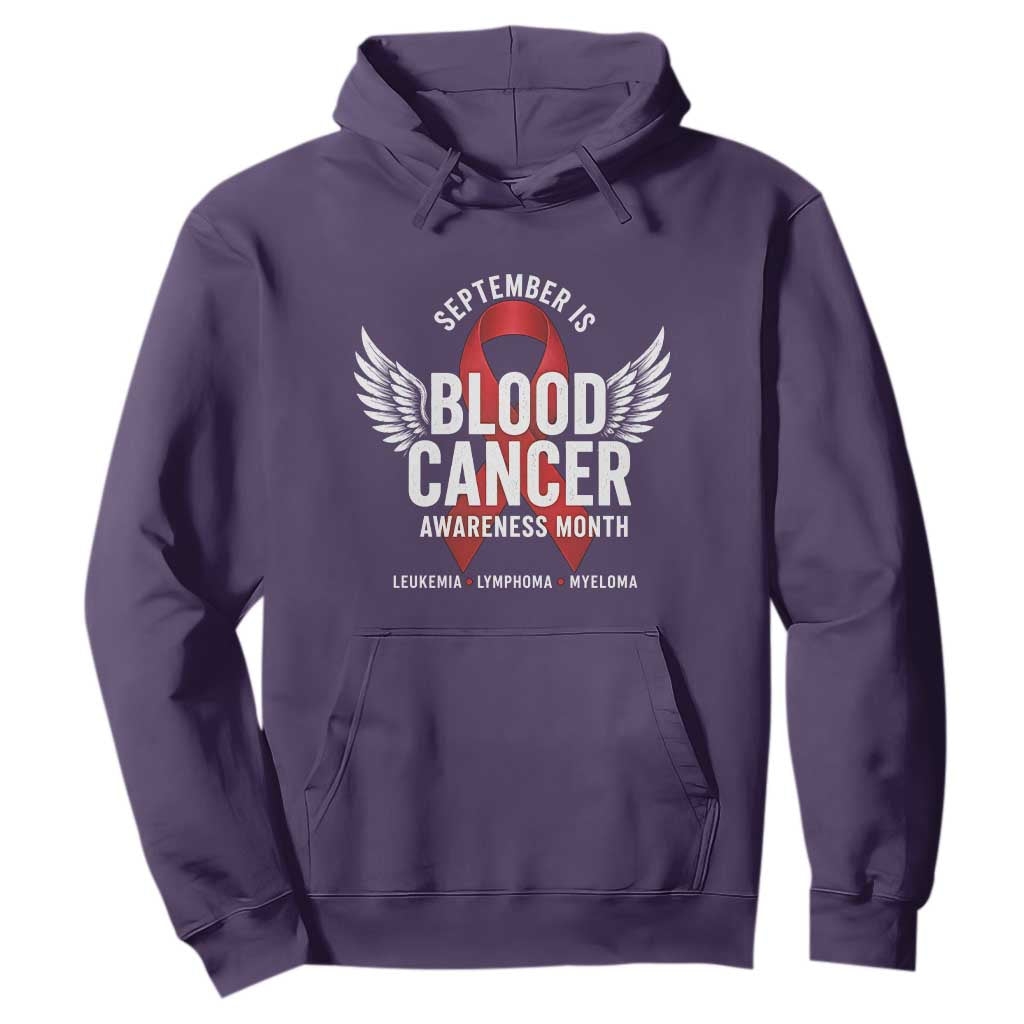 September Is Blood Cancer Support Month Hoodie Leukemia Lymphoma Myeloma Red Ribbon