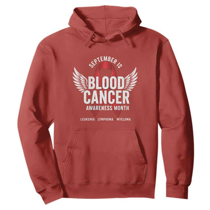 September Is Blood Cancer Support Month Hoodie Leukemia Lymphoma Myeloma Red Ribbon