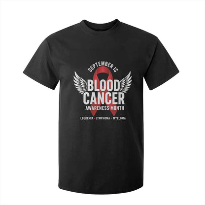 September Is Blood Cancer Support Month T Shirt For Kid Leukemia Lymphoma Myeloma Red Ribbon