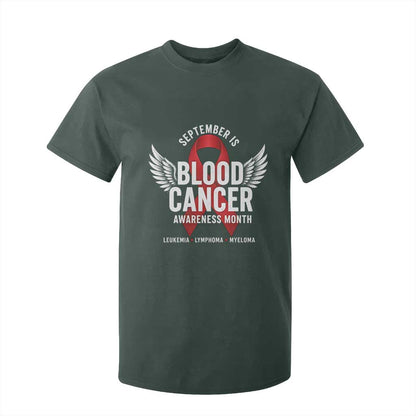 September Is Blood Cancer Support Month T Shirt For Kid Leukemia Lymphoma Myeloma Red Ribbon