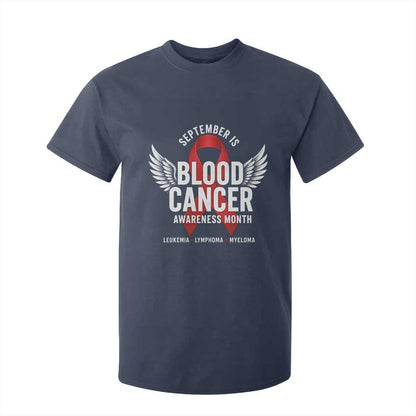 September Is Blood Cancer Support Month T Shirt For Kid Leukemia Lymphoma Myeloma Red Ribbon