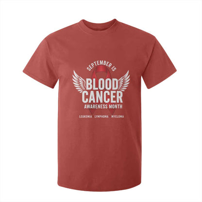 September Is Blood Cancer Support Month T Shirt For Kid Leukemia Lymphoma Myeloma Red Ribbon