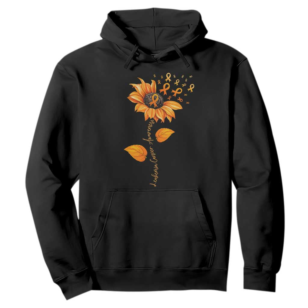 Leukemia Cancer Support Sunflower Orange Ribbon Hoodie