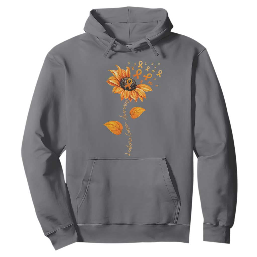 Leukemia Cancer Support Sunflower Orange Ribbon Hoodie