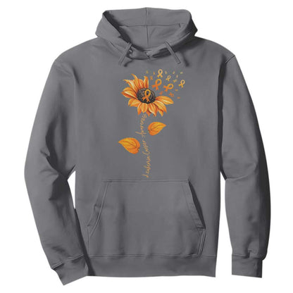Leukemia Cancer Support Sunflower Orange Ribbon Hoodie