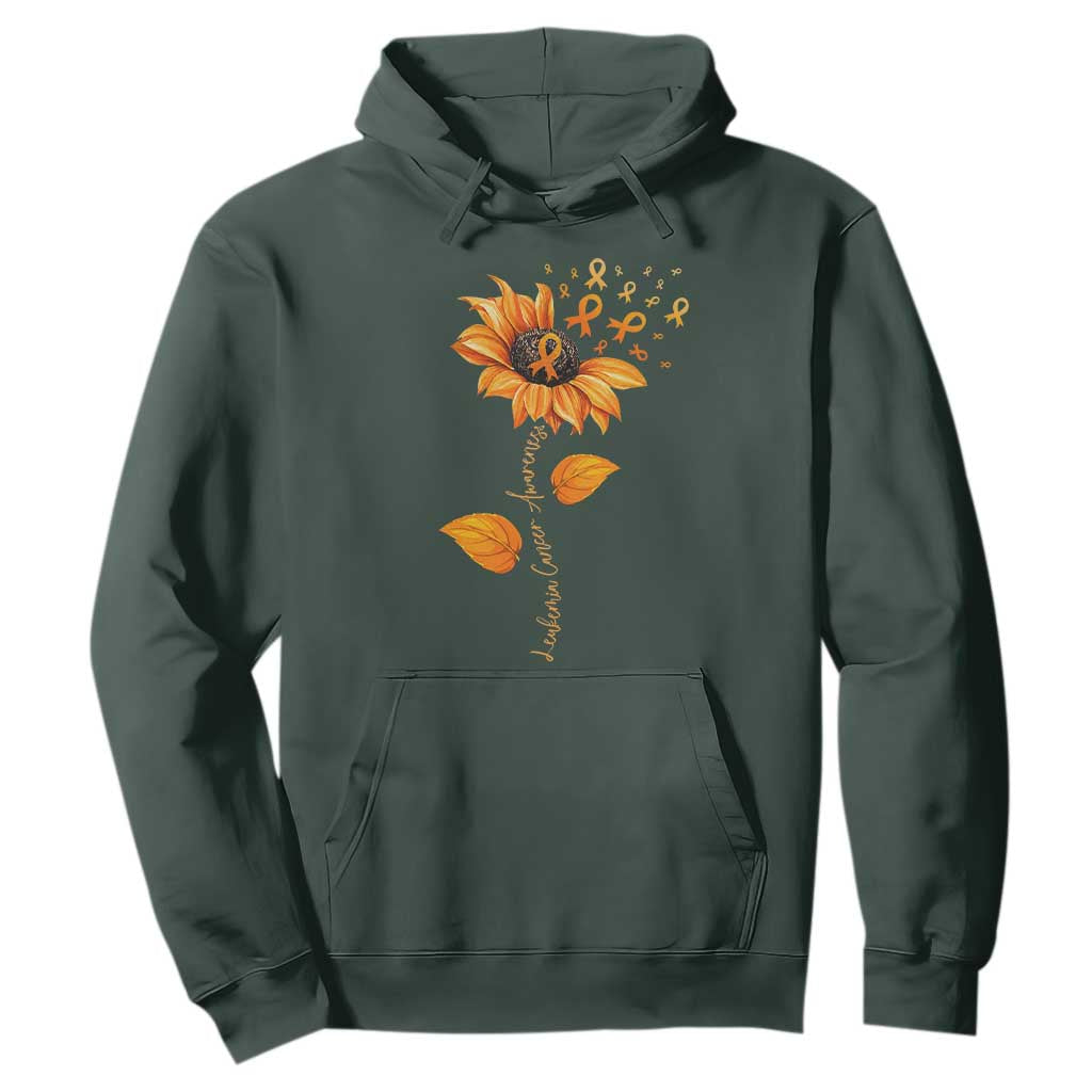 Leukemia Cancer Support Sunflower Orange Ribbon Hoodie