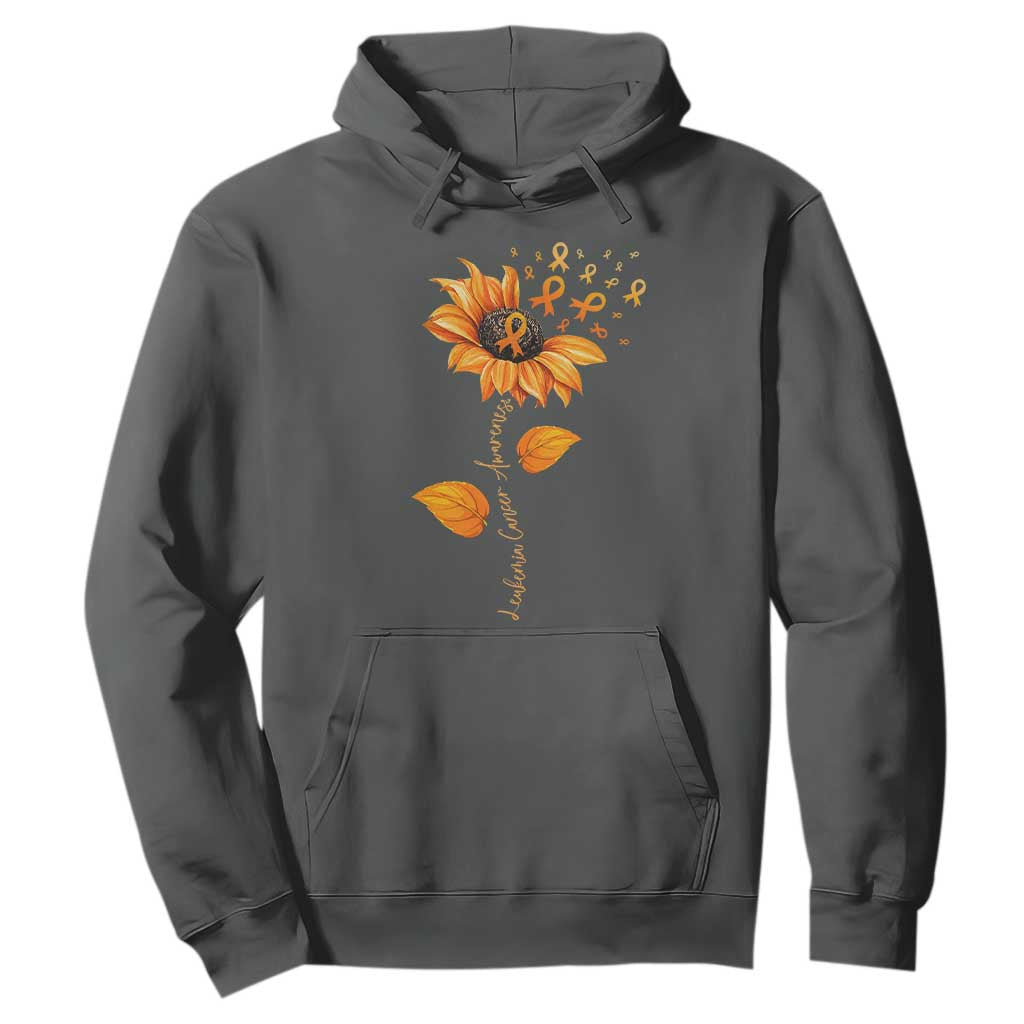 Leukemia Cancer Support Sunflower Orange Ribbon Hoodie