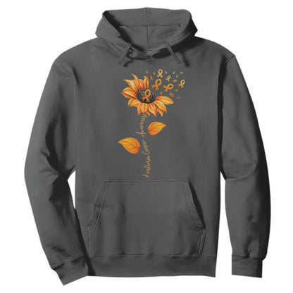 Leukemia Cancer Support Sunflower Orange Ribbon Hoodie