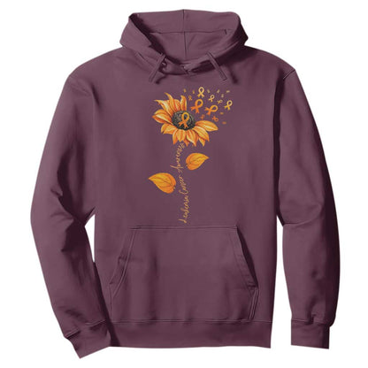Leukemia Cancer Support Sunflower Orange Ribbon Hoodie