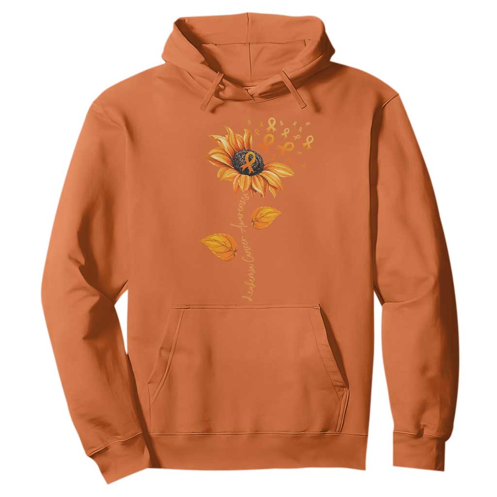 Leukemia Cancer Support Sunflower Orange Ribbon Hoodie