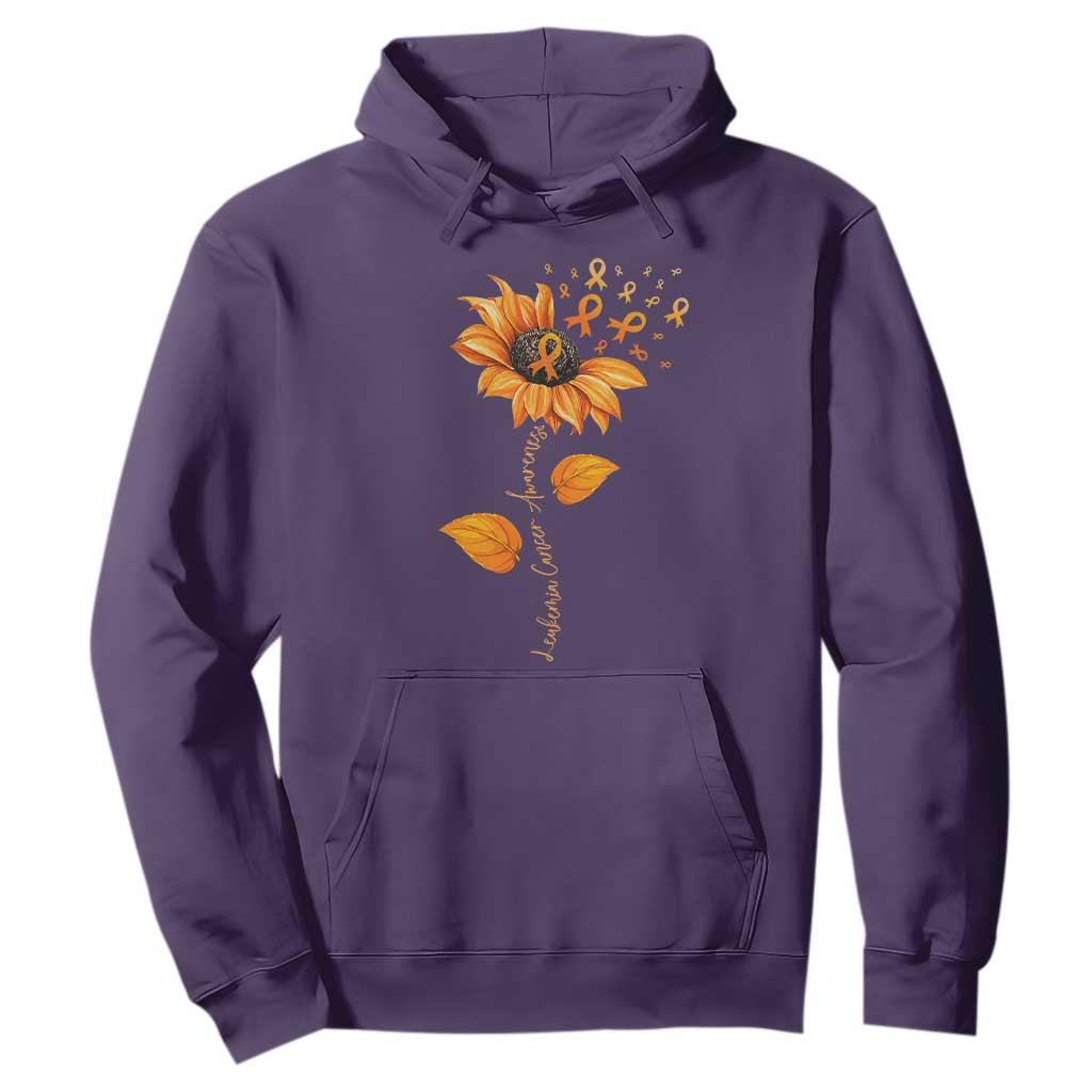 Leukemia Cancer Support Sunflower Orange Ribbon Hoodie