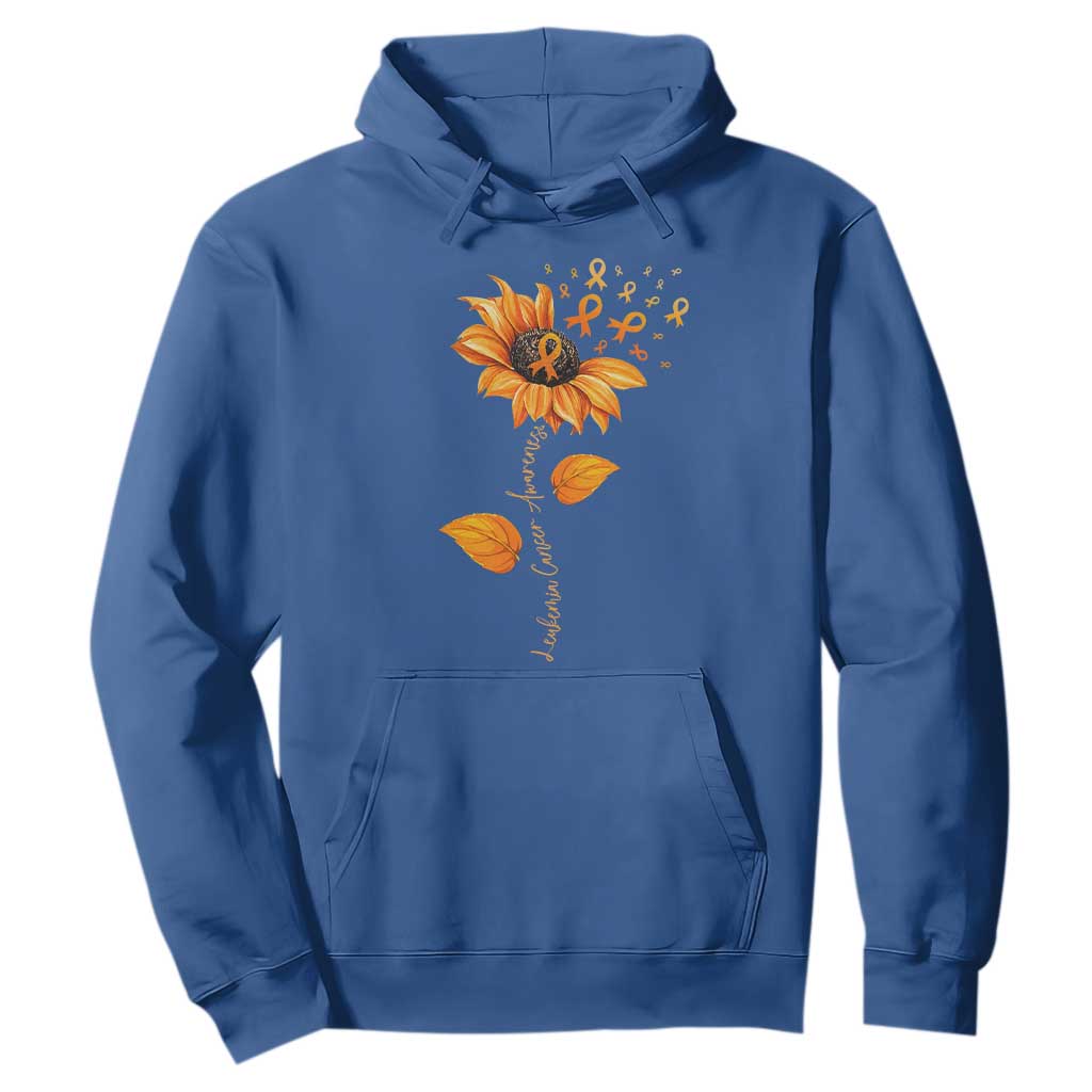 Leukemia Cancer Support Sunflower Orange Ribbon Hoodie