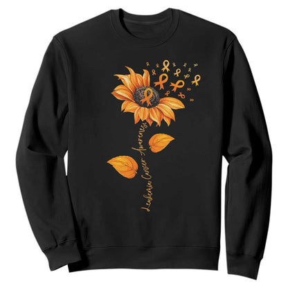 Leukemia Cancer Support Sunflower Orange Ribbon Sweatshirt