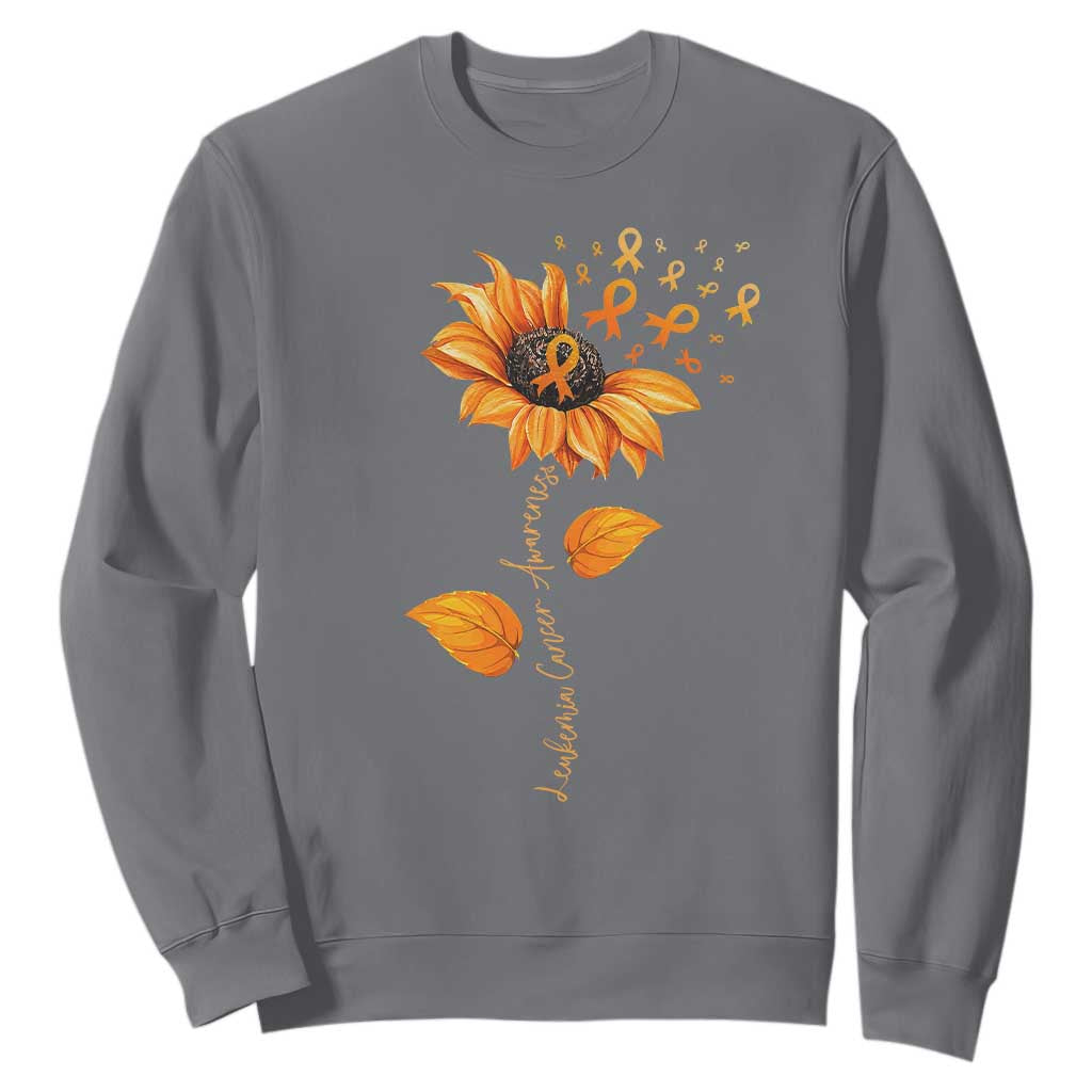 Leukemia Cancer Support Sunflower Orange Ribbon Sweatshirt