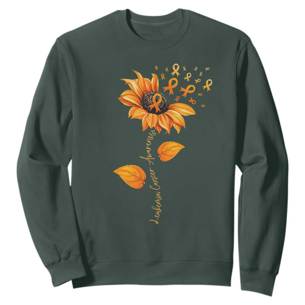 Leukemia Cancer Support Sunflower Orange Ribbon Sweatshirt