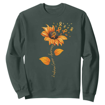 Leukemia Cancer Support Sunflower Orange Ribbon Sweatshirt