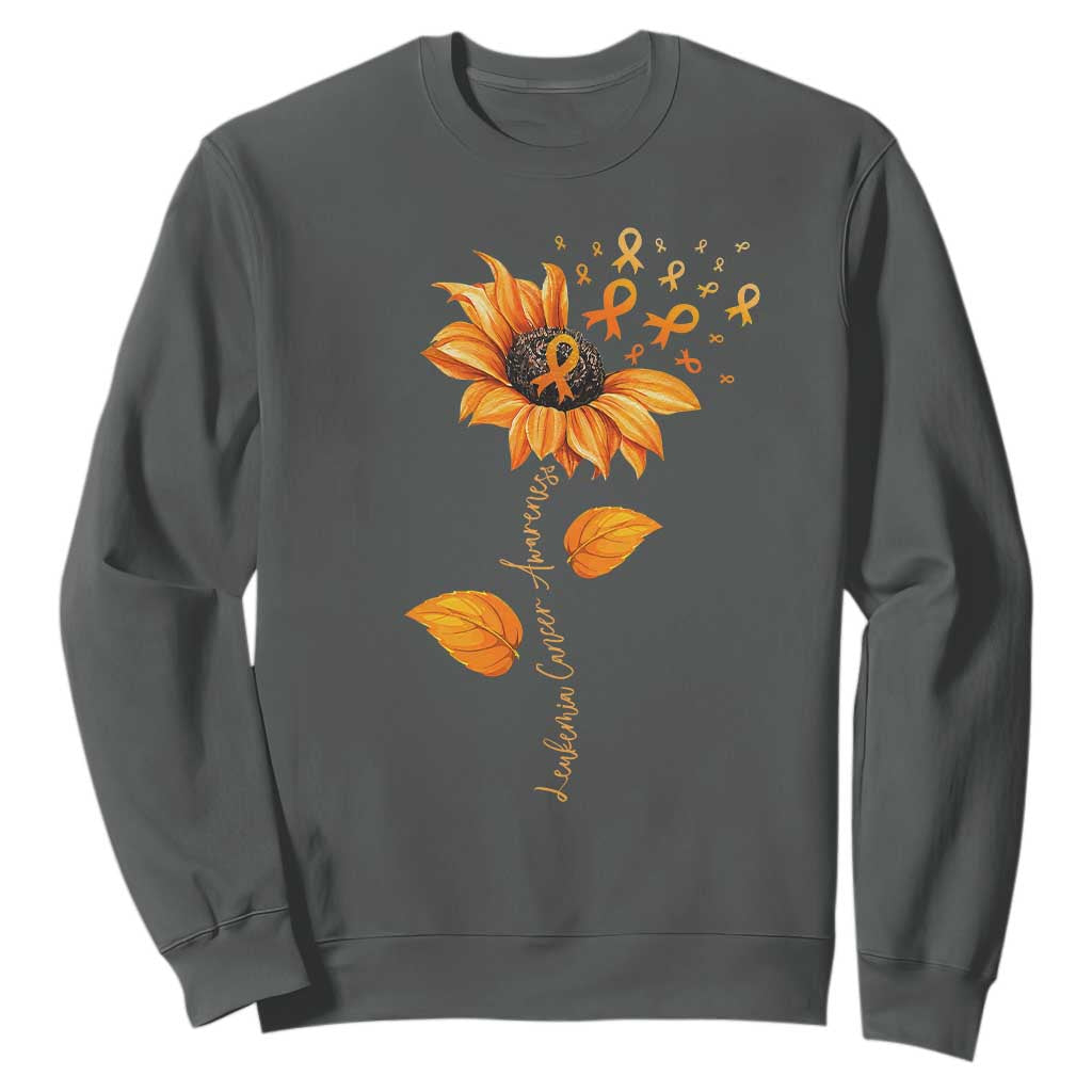Leukemia Cancer Support Sunflower Orange Ribbon Sweatshirt
