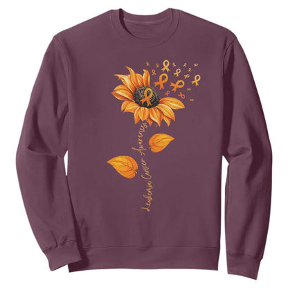 Leukemia Cancer Support Sunflower Orange Ribbon Sweatshirt