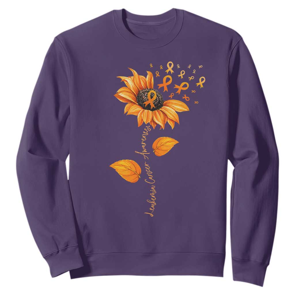 Leukemia Cancer Support Sunflower Orange Ribbon Sweatshirt