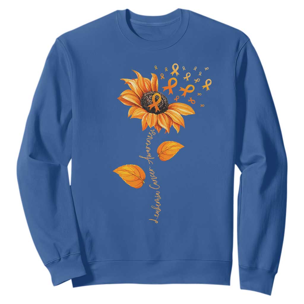Leukemia Cancer Support Sunflower Orange Ribbon Sweatshirt