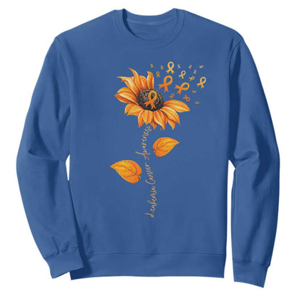 Leukemia Cancer Support Sunflower Orange Ribbon Sweatshirt