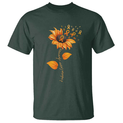 Leukemia Cancer Support Sunflower Orange Ribbon T Shirt