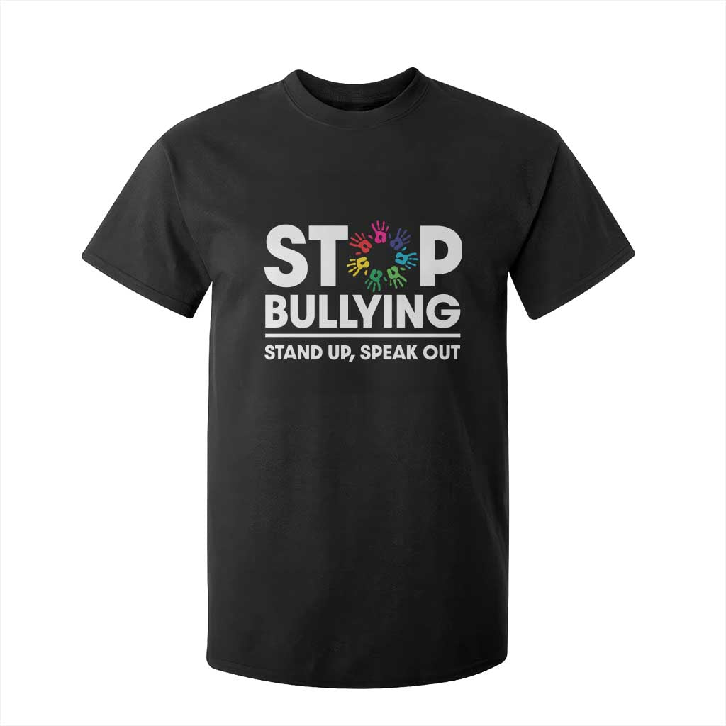Unity Day T Shirt For Kid Stop Bullying Stand Up Speak Out Hand Prints Bullying Prevention