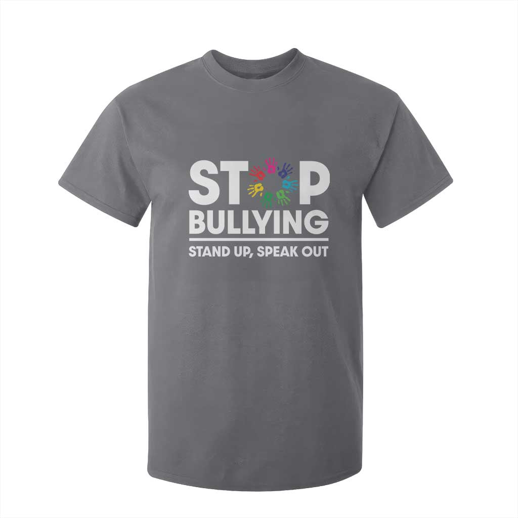 Unity Day T Shirt For Kid Stop Bullying Stand Up Speak Out Hand Prints Bullying Prevention