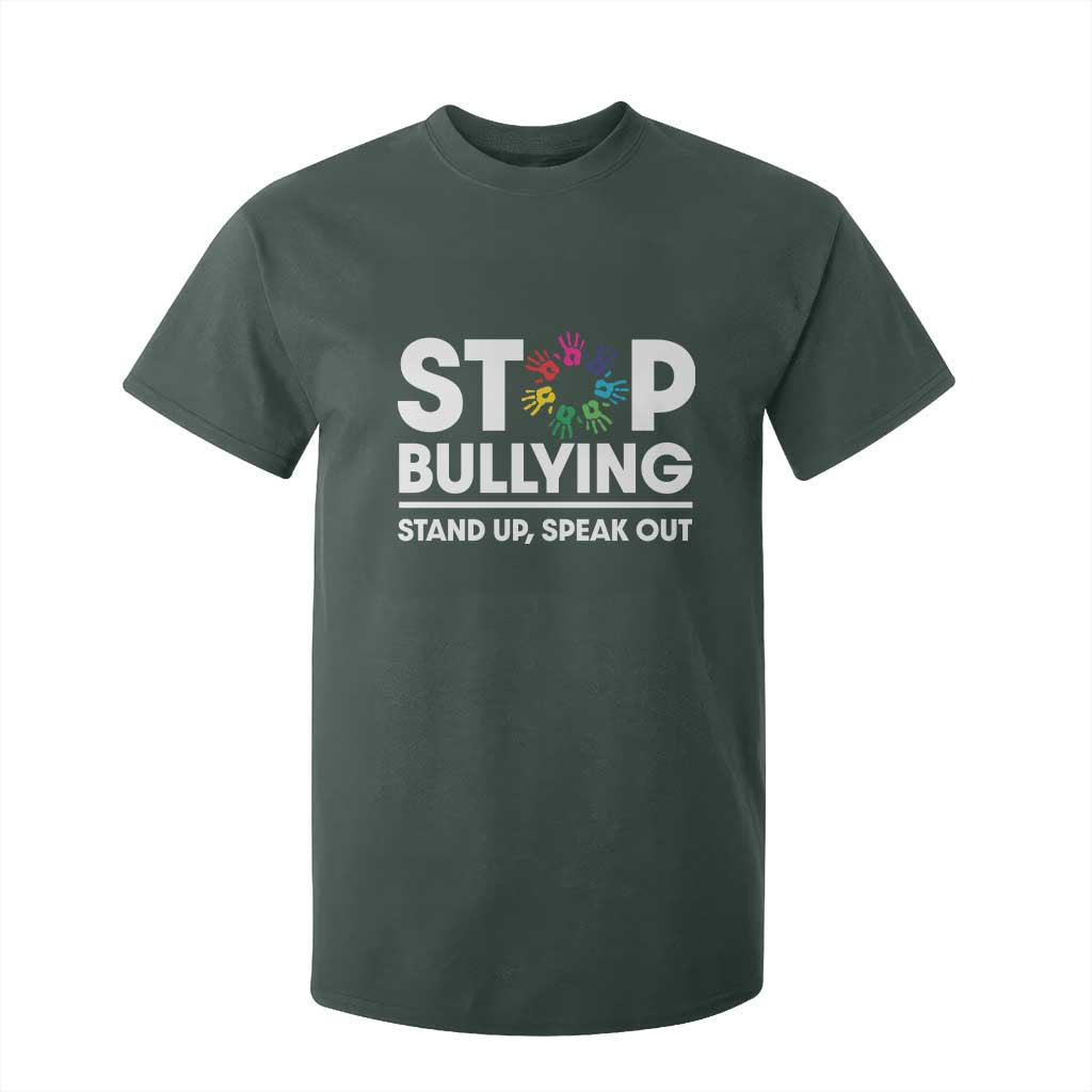 Unity Day T Shirt For Kid Stop Bullying Stand Up Speak Out Hand Prints Bullying Prevention