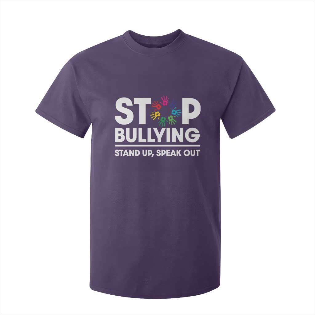 Unity Day T Shirt For Kid Stop Bullying Stand Up Speak Out Hand Prints Bullying Prevention