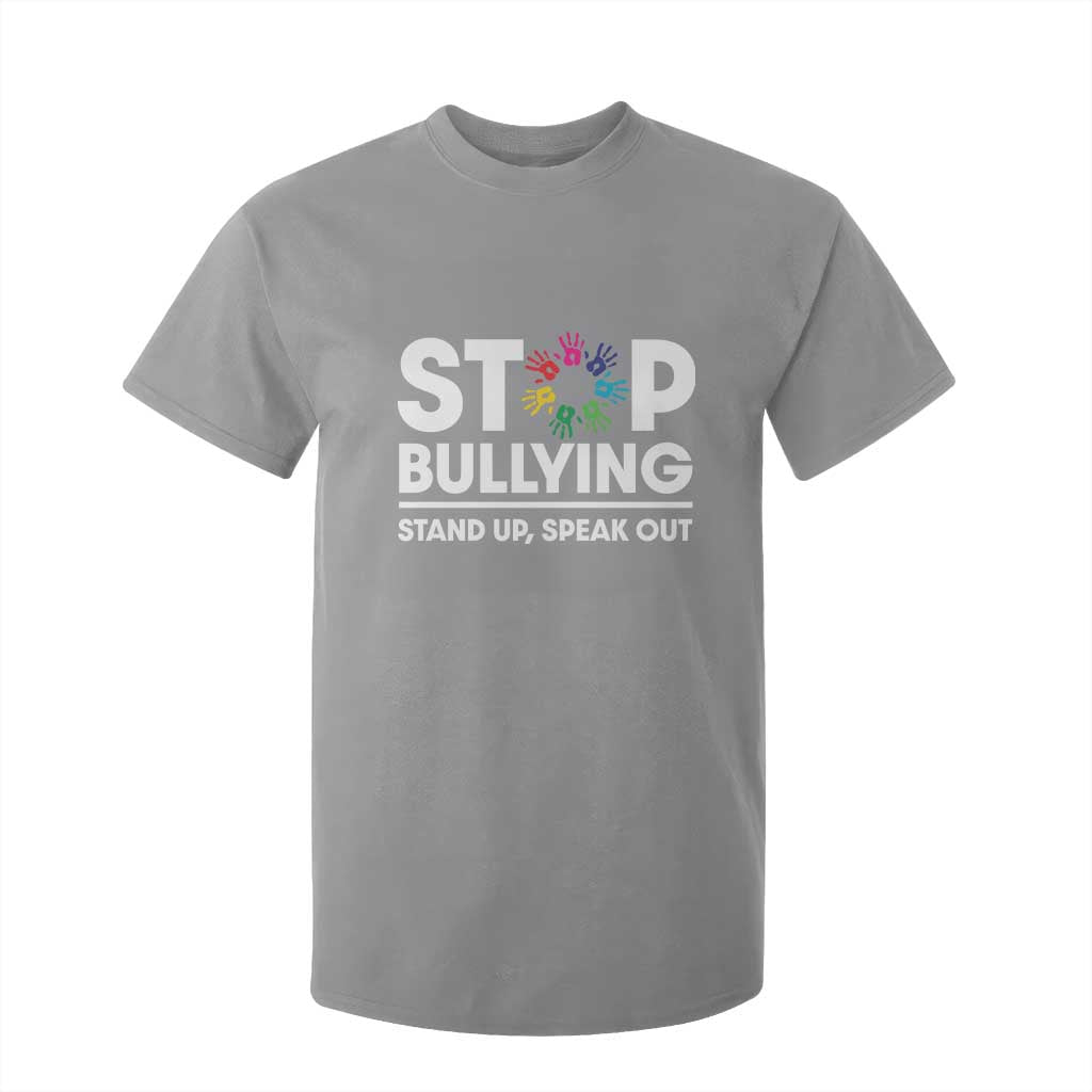 Unity Day T Shirt For Kid Stop Bullying Stand Up Speak Out Hand Prints Bullying Prevention