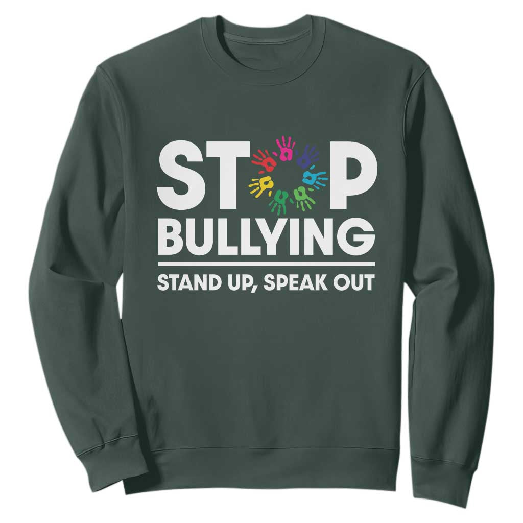 Unity Day Sweatshirt Stop Bullying Stand Up Speak Out Hand Prints Bullying Prevention