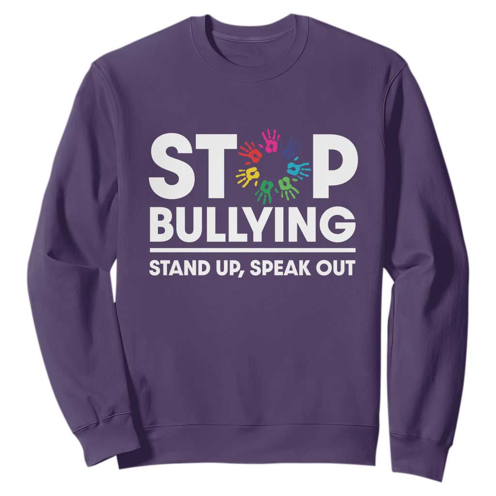 Unity Day Sweatshirt Stop Bullying Stand Up Speak Out Hand Prints Bullying Prevention