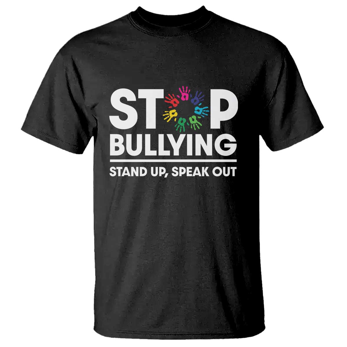 Unity Day T Shirt Stop Bullying Stand Up Speak Out Hand Prints Bullying Prevention