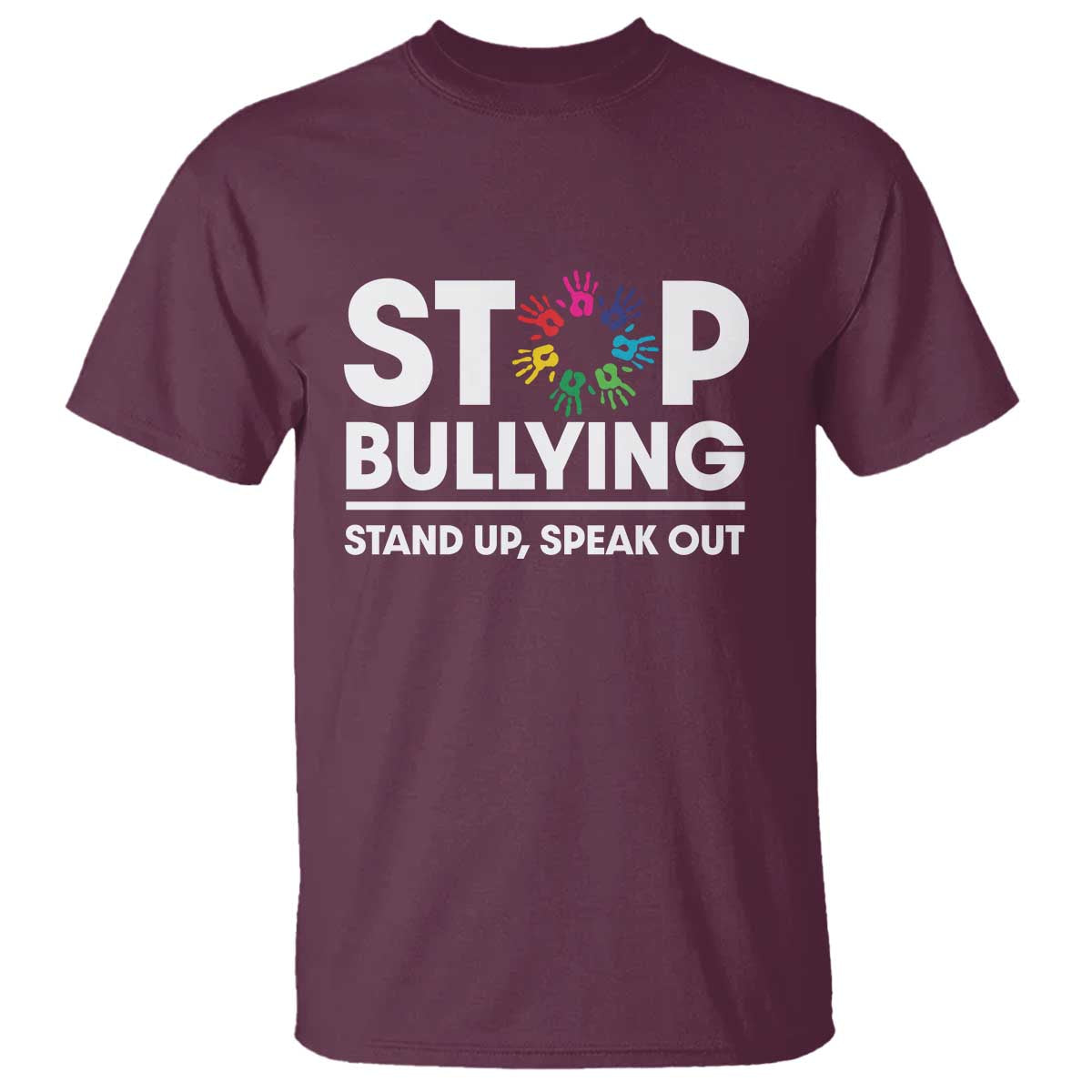 Unity Day T Shirt Stop Bullying Stand Up Speak Out Hand Prints Bullying Prevention