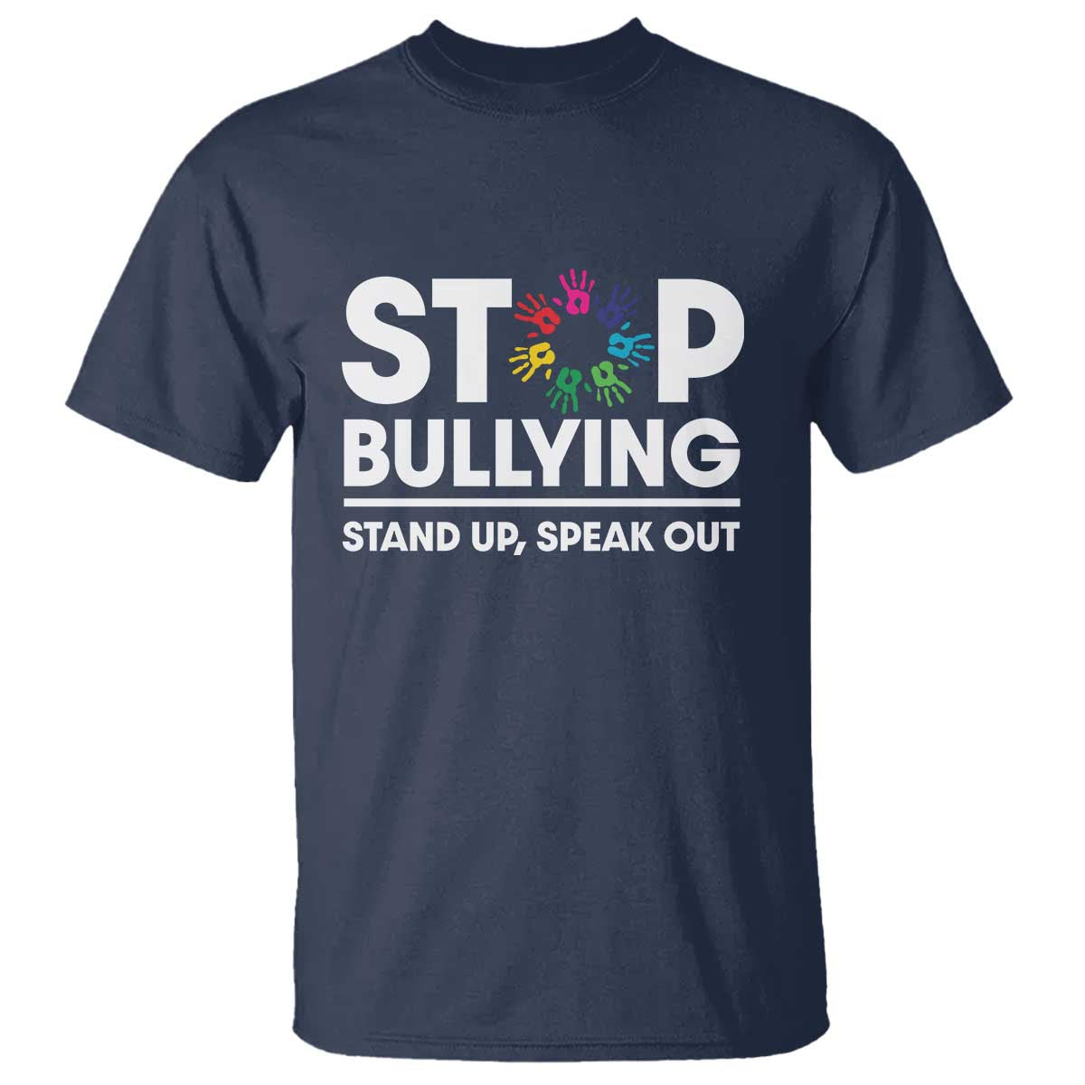 Unity Day T Shirt Stop Bullying Stand Up Speak Out Hand Prints Bullying Prevention