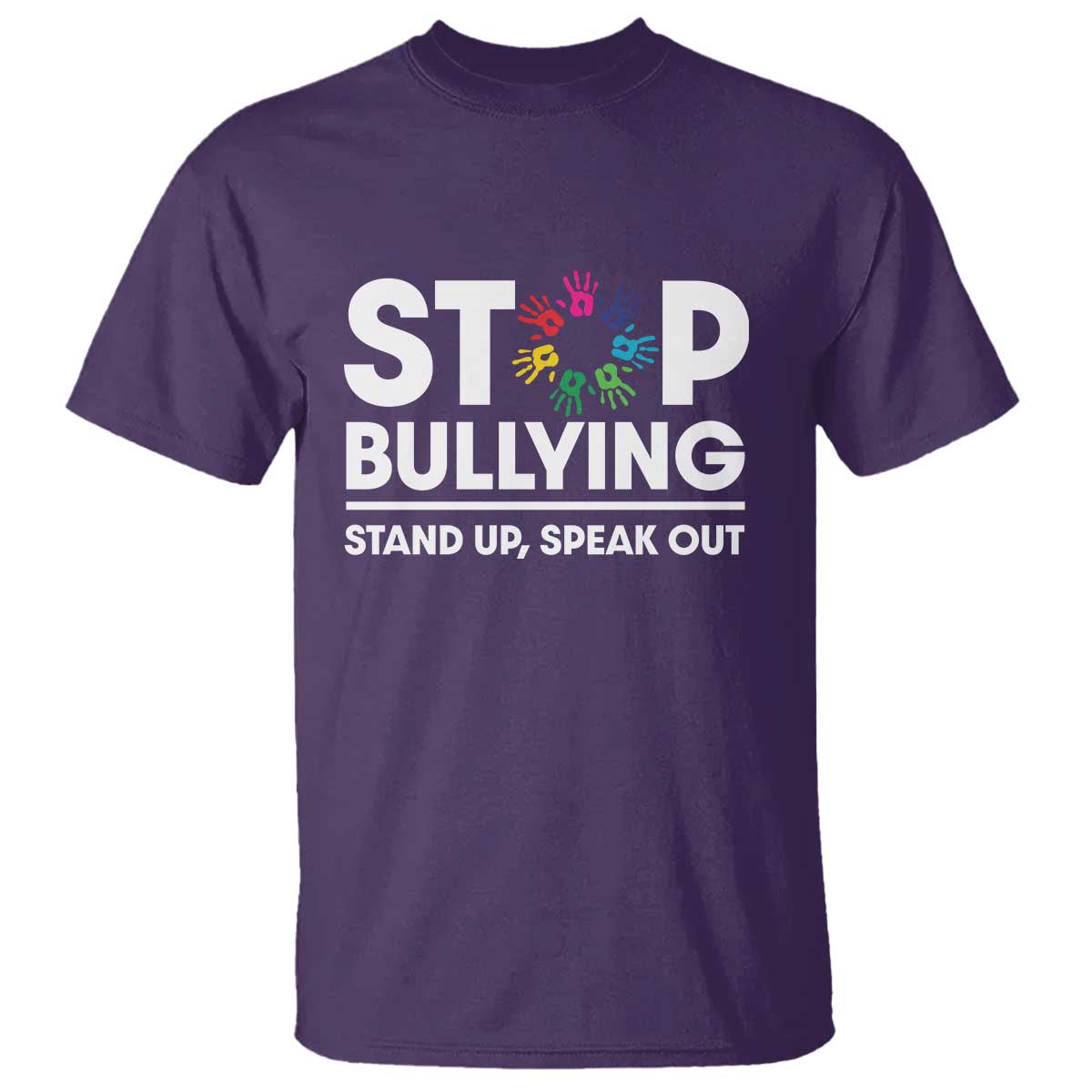 Unity Day T Shirt Stop Bullying Stand Up Speak Out Hand Prints Bullying Prevention